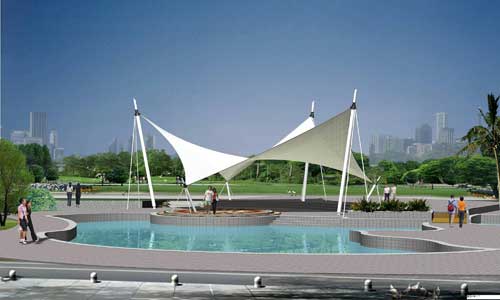 濰坊市中心血站建造采血車(chē)膜結(jié)構(gòu)停車(chē)棚工程